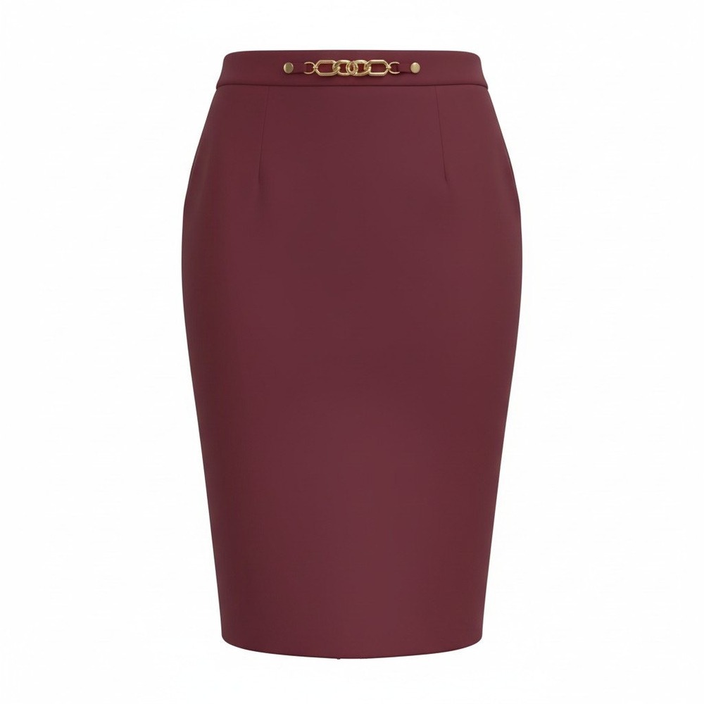 Love Scarlett Womens Wine Tasting Gold Chain Accent Pencil Skirt Size Medium NWT